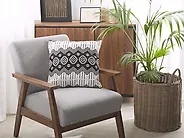 Lot de 2 coussins décoratifs CARDAK 45 x 45 cm Coton Noir/blanc Motif géométrique_1183244