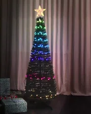 Dekoracja świąteczna podłogowa Smart LED Sterowane aplikacją SAARLOQ 160 cm Choinka Zielony_906860