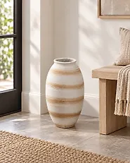 Blumenvase ZERVATA 42 cm Cremeweiss_1174421