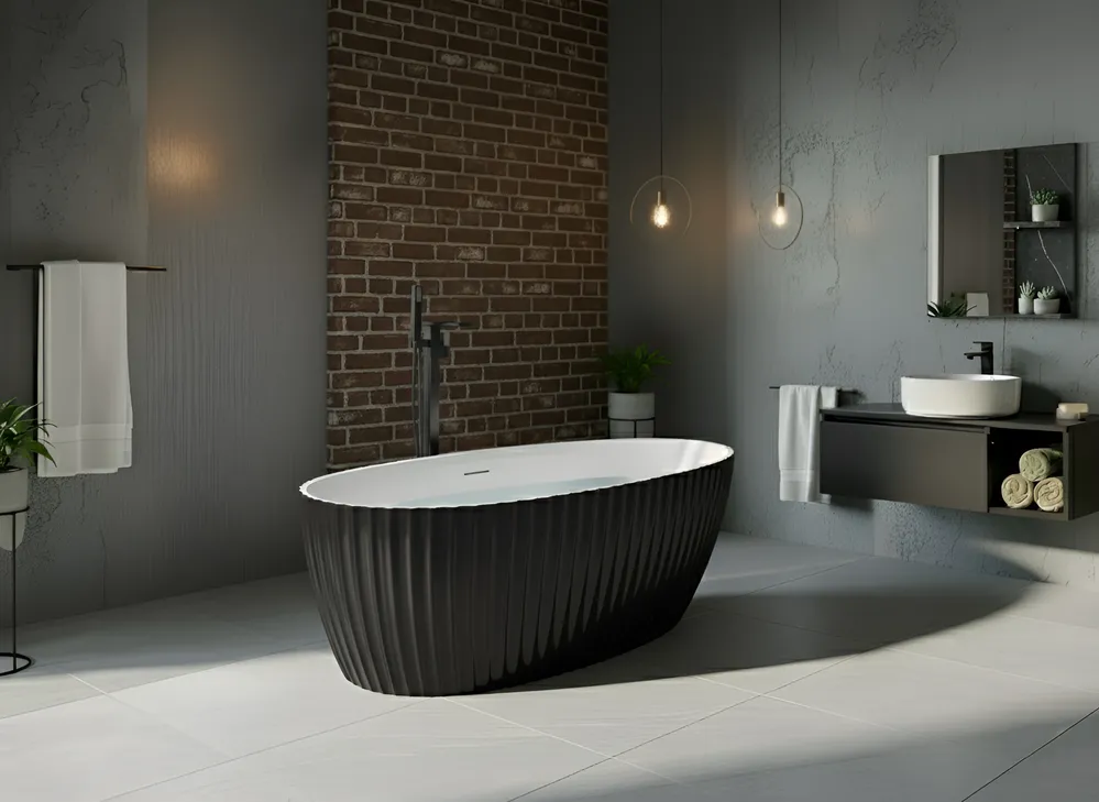 Freestanding Bathtub TEFE 1700 x 780 mm Black
