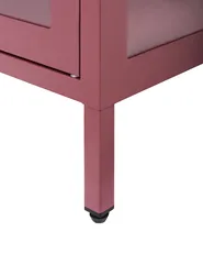 Szafka ze szklanymi drzwiami NEWPORT 115 cm Metal Bordowy_958002