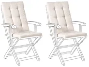 Set of 2 Back/Seat Cushions MAUI PREMIUM Light Beige_992668