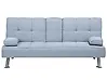 Sofa Bed 3 Seater ROXEN Fabric Light Grey