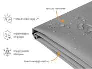 Protezione impermeabile CHUVA 170 cm 160 cm 75 cm Grigio_929788