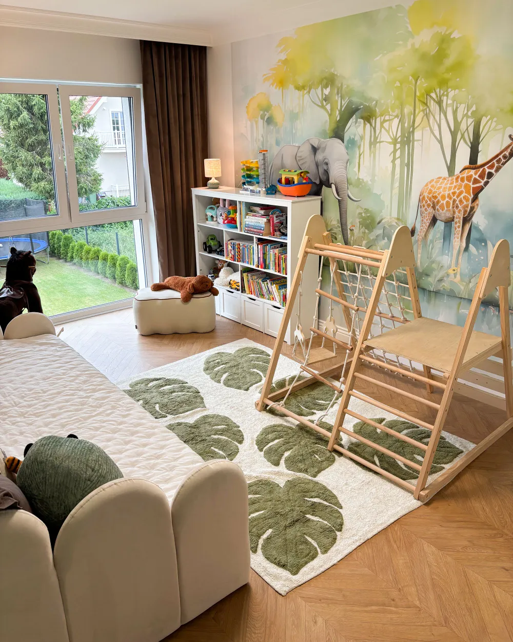 Kids Rug BOTANIST Beige 140 x 200 cm Cotton_1167932