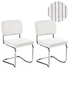 Set of 2 Dining Chairs IRWIN Corduroy Off-White