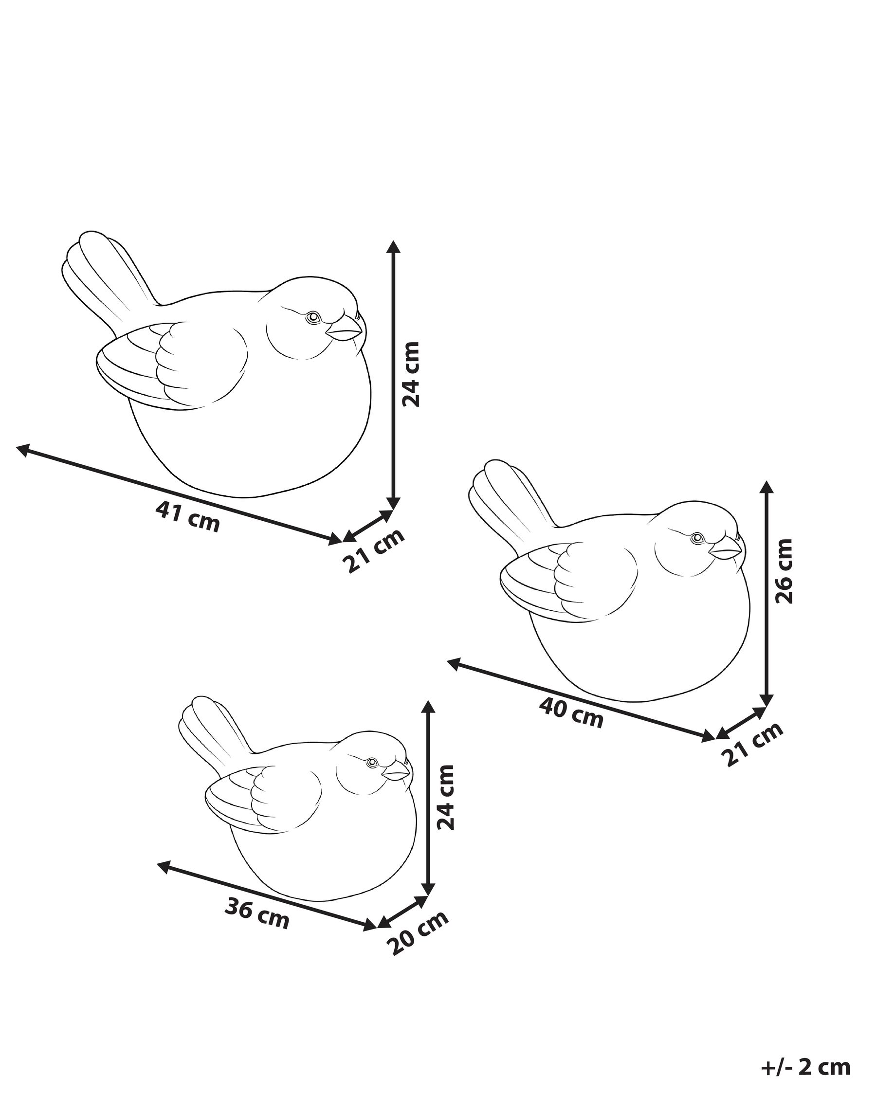 Set di 3 figure decorative da giardino ANGHIARI Uccello Beige_1054884