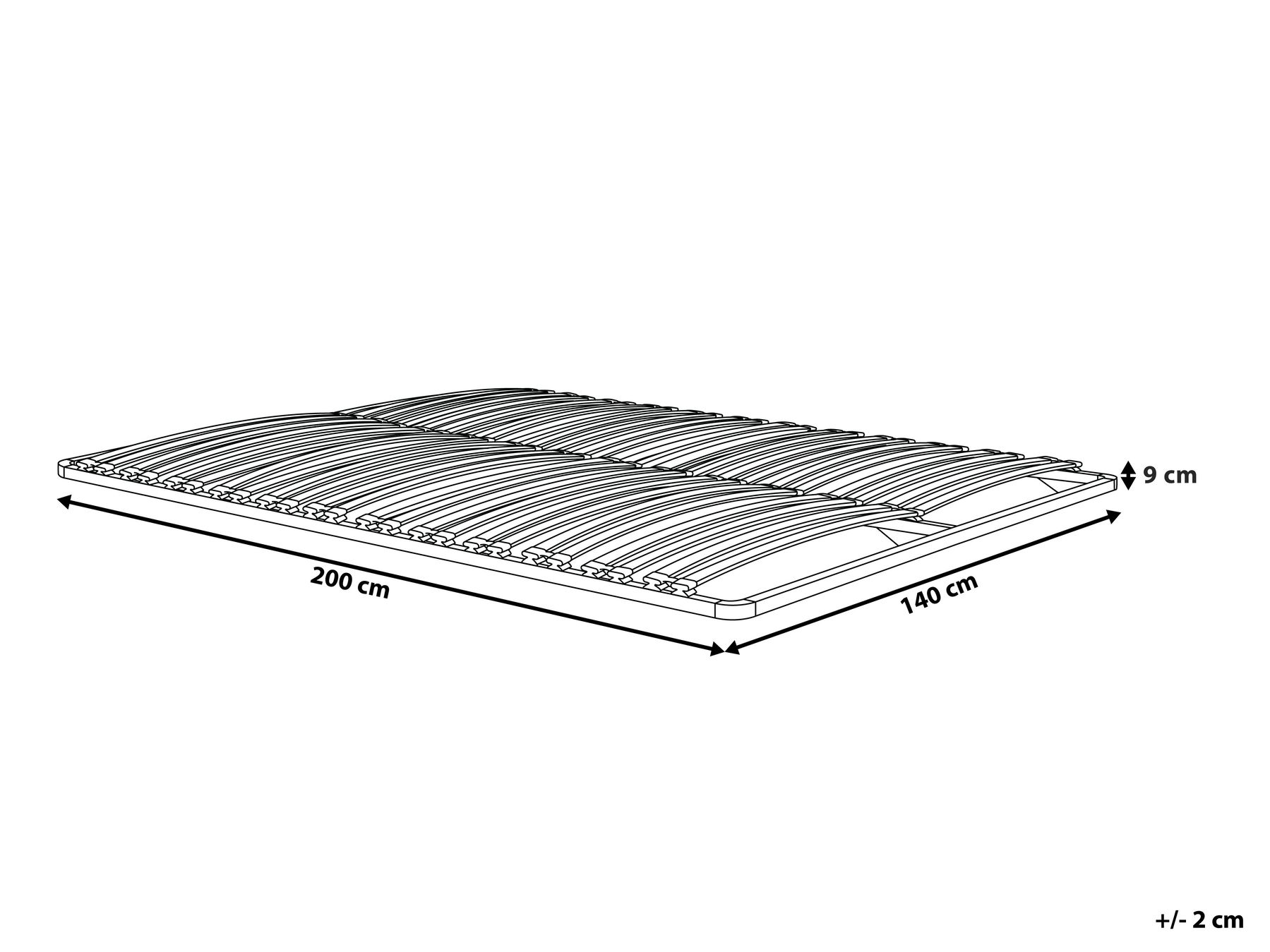 Sommier à Lattes Déroulable 140x200 Cm – 25 Lattes En Hêtre Massif, Ultra Résistant Jusqu'à 350 Kg, 12 Points De Fixation