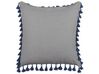 Set of 2 Cushions with Tassels 45 x 45 cm Grey CARPINUS_838441