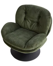 Poltrona girevole NOLVIK Velluto Verde scuro_965773