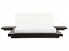 Łóżko ze stolikami nocnymi 160 x 200 cm ciemne drewno ZEN_751551