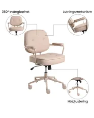 Skrivbordsstol PARAMUS Konstläder Sandbeige_1072367