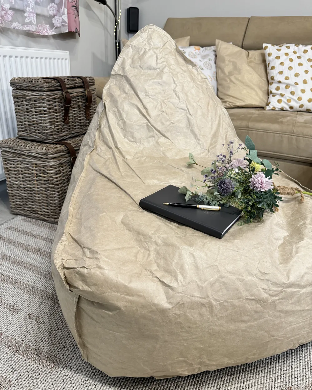 Bean Bag 200 L DROP 63 cm 75 cm Light Beige_913571