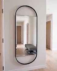 Wall Mirror VALLERY 40 cm 120 cm Metal Black_915547