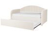Rozkladacia posteľ s buklé čalúnením 90 x 200 cm svetlobéžová EYBURIE_907952