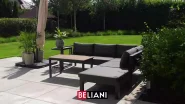 Set di divani angolari da giardino 5 posti MESSINA Metallo Nero Lato Sinistro_896470
