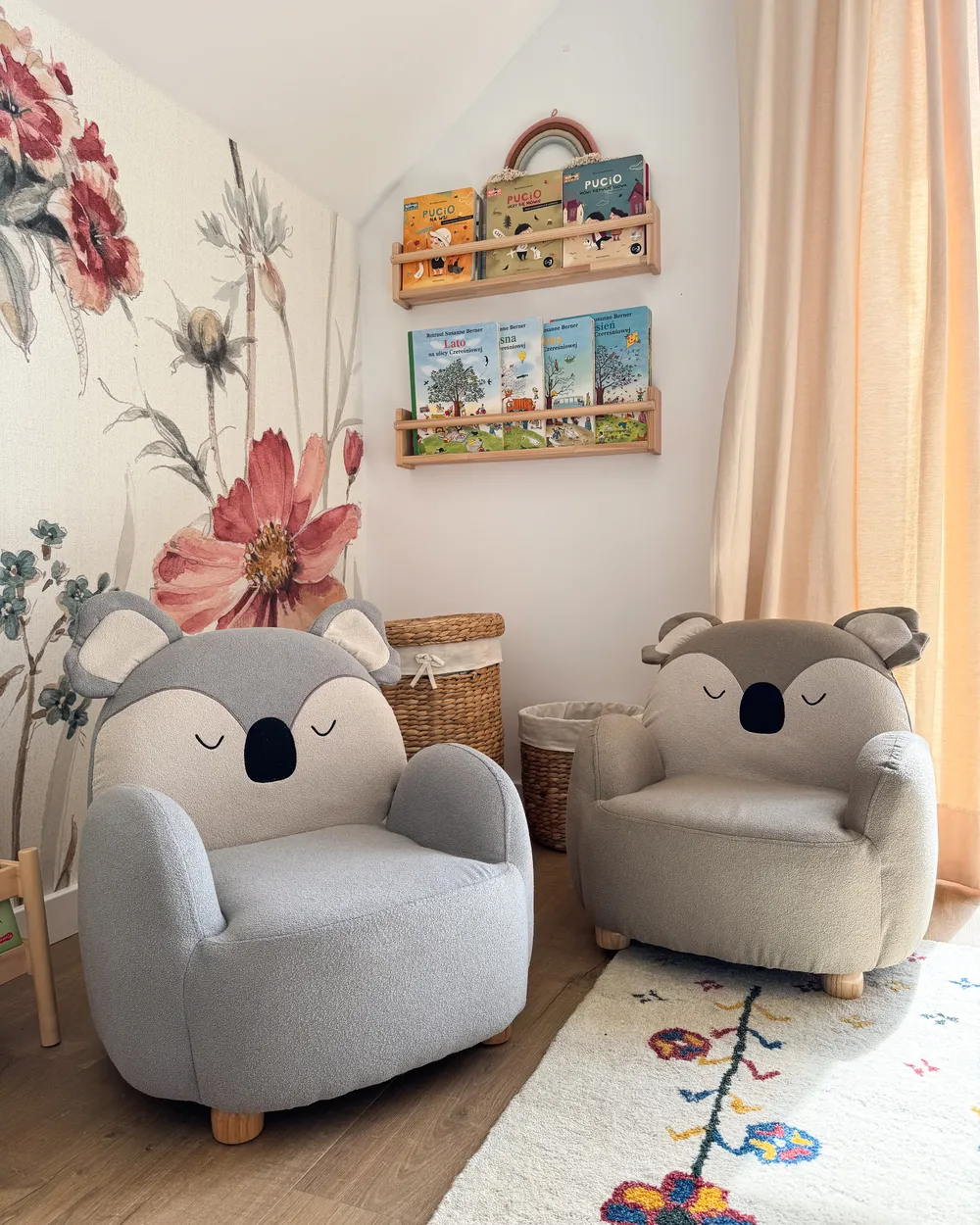 Kids Armchair Koala HERVIK Fabric Grey_1036043