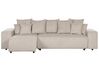 3-Sitzer Ecksofa Cord taupe rechtsseitig mit Schlaffunktion Stauraum LUSPA_898695