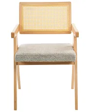 Set of 2 Dining Chairs AVA Wood Light Brown/ Taupe_1024320