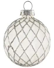 Set of 35 Baubles SNOWFALL Glass Blue_1028585