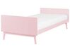Dřevěná postel 90 x 200 cm pastelově růžová BONNAC_913283