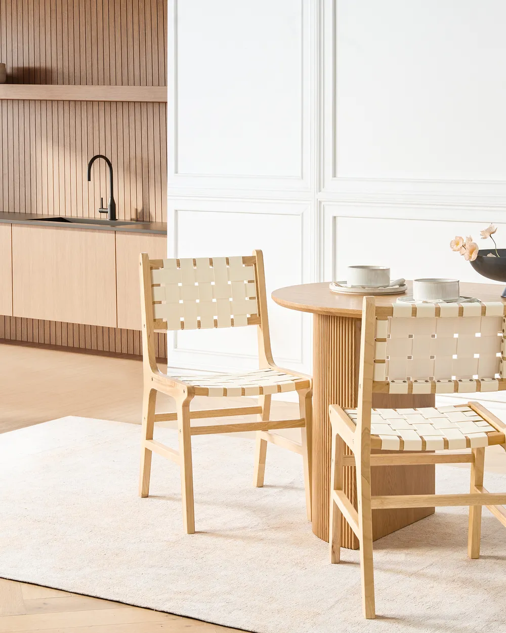 Set of 2 Dining Chairs HUMBLE Wood Light Brown_1078491