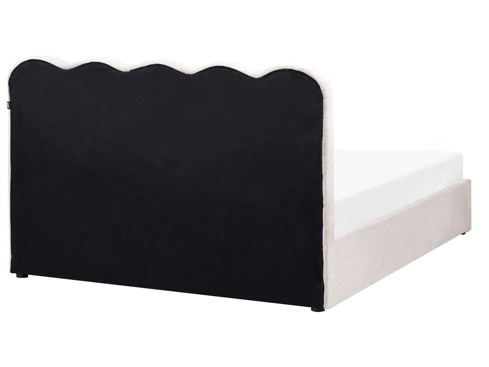 Ottoman Bed NANTERRE Fabric Light Beige 160 x 200 cm (EU King Size)_1084499