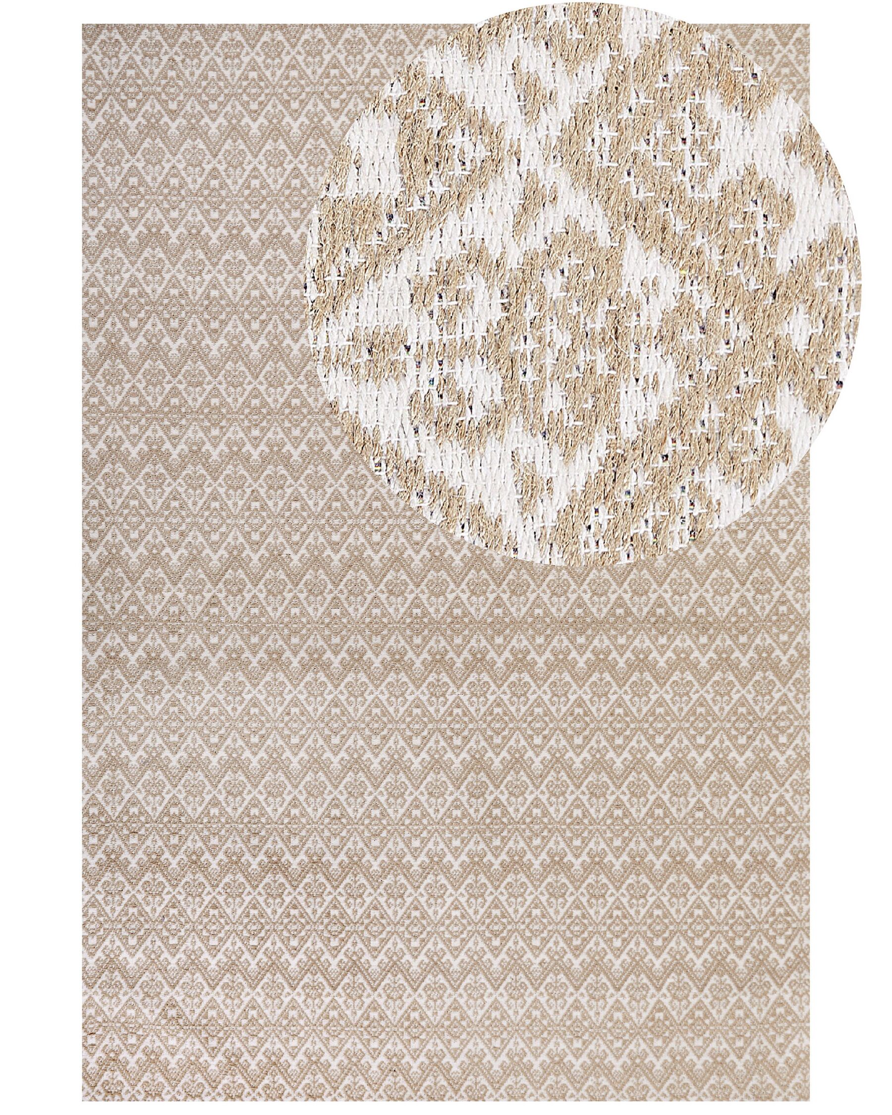 Alfombra de yute beige/blanco 200 x 300 cm ATIMA_852789