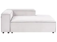 Modular Corner Sofa 2 Seater ARDAL with Ottoman Corduroy Off-White Left Hand_1008059