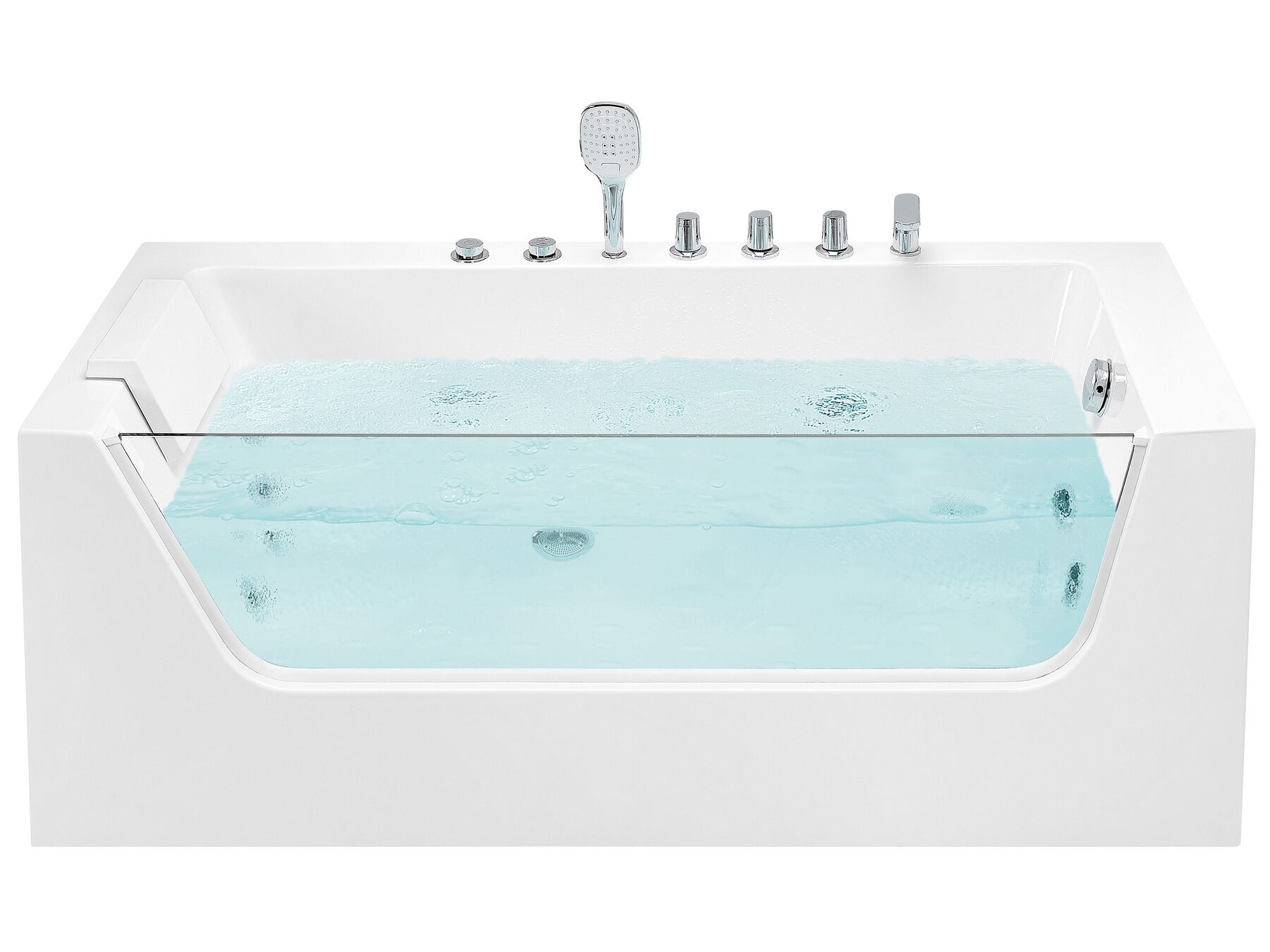 Left Hand Whirlpool Corner Bath 1700 x 800 mm White PUQUIO_814256