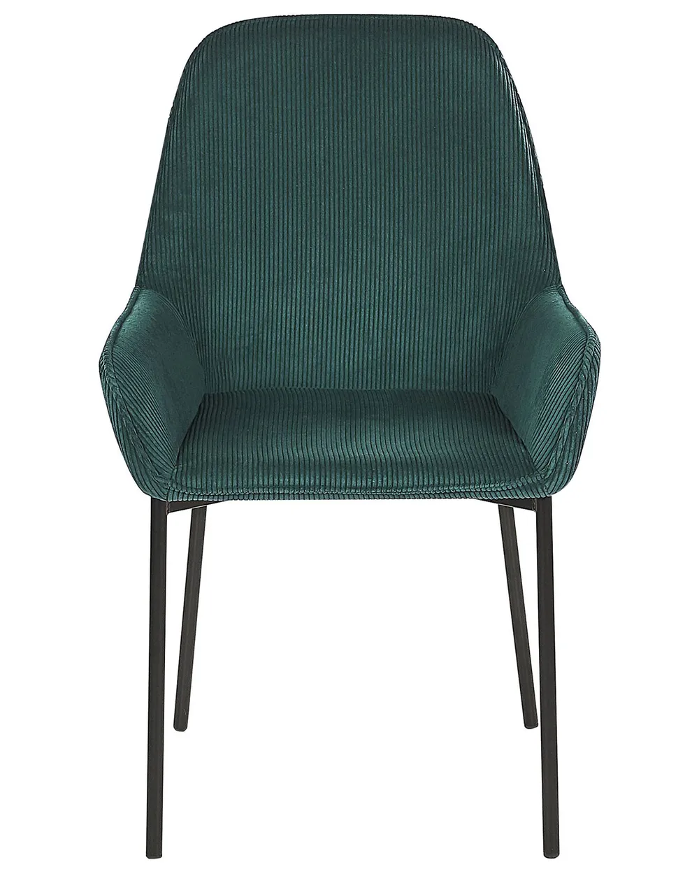 Set of 2 Dining Chairs LOVERNA Corduroy Dark Green_780028