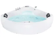 Vasca idromassaggio angolare con LED SENADO 205 x 150 cm Bianco_66693