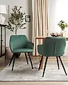 Conjunto de 2 sillas de comedor CASMALIA Terciopelo Verde oscuro