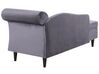 Chaiselongue Samtstoff dunkelgrau rechtsseitig LUIRO_772009