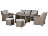 Conjunto de jardim em rattan taupe e almofadas cinzentas FONTI_820251