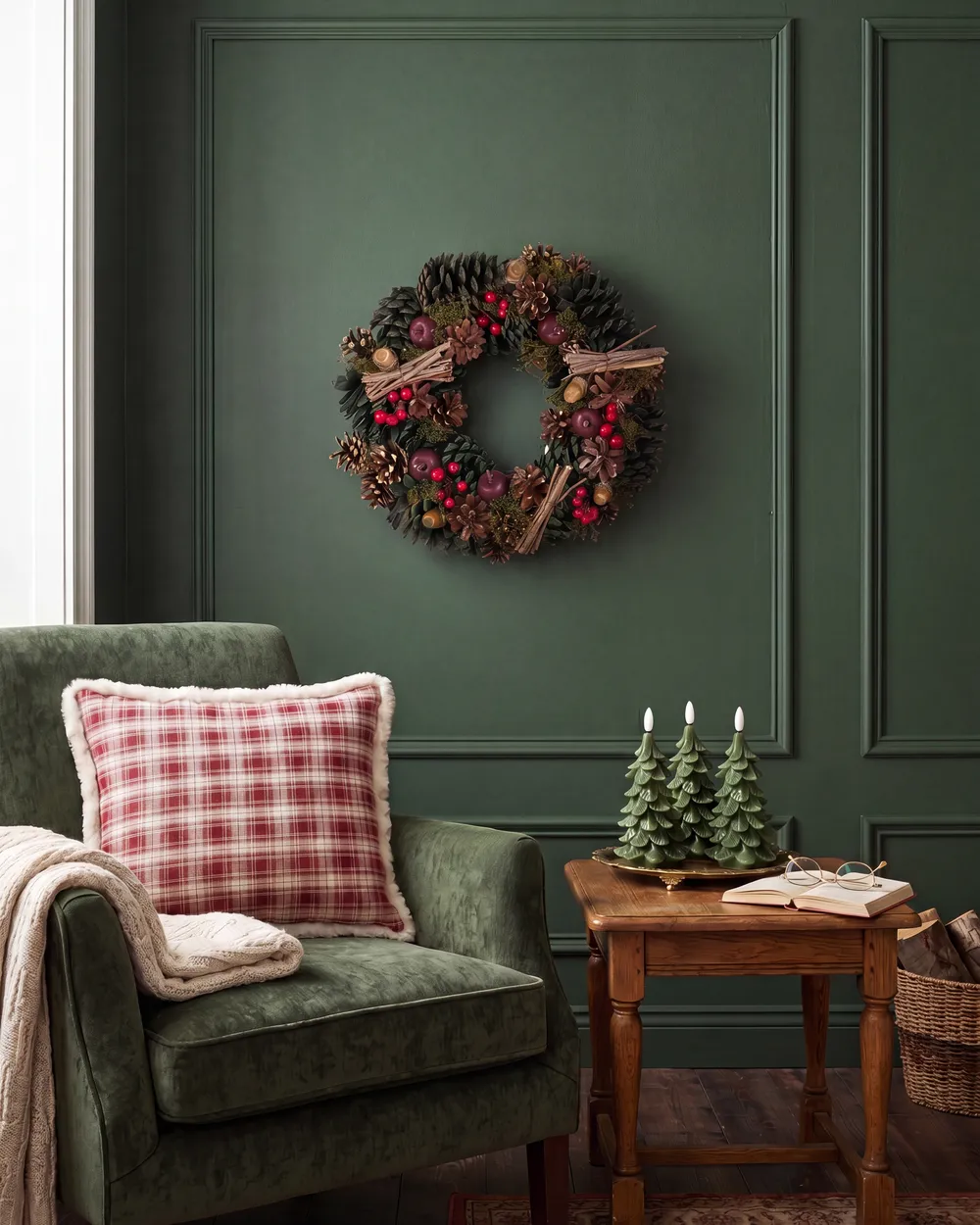 Christmas Wreath NURMES Green 35 cm - Beliani.cz
