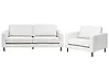 Conjunto de sala de estar 4 plazas SAVALEN Tela Blanco crema