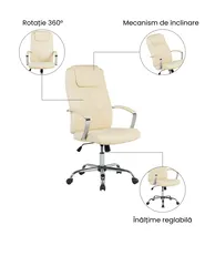 Scaun executiv WINNER Piele ecologică Bej deschis_1074410