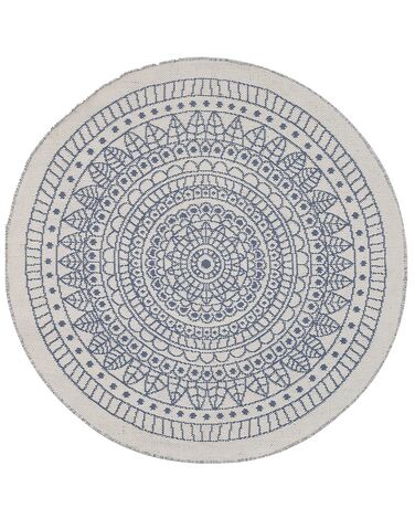 Okrúhly obojstranný vonkajší koberec ⌀ 140 cm modrá/biela YALAK