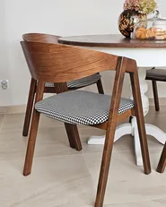 Set of 2 Dining Chairs YUBA Wood Black/ White_945306
