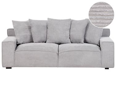 3 Seater Jumbo Cord Sofa Light Grey VISKAN