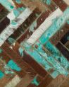 Patchwork koberec z hovězí kůže v hnědo-modrých odstínech 140x200 cm AMASYA_494376