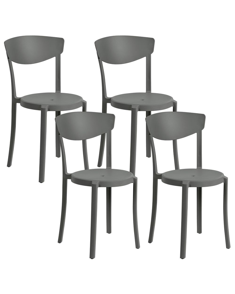 Set of 4 Garden Chairs VIESTE Dark Grey