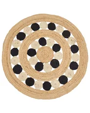 Tappeto HOVIT Nero ø 140 cm Iuta_870083