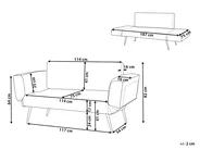 Sofa Bed 2 Seater SAARELA Velvet Orange_932731