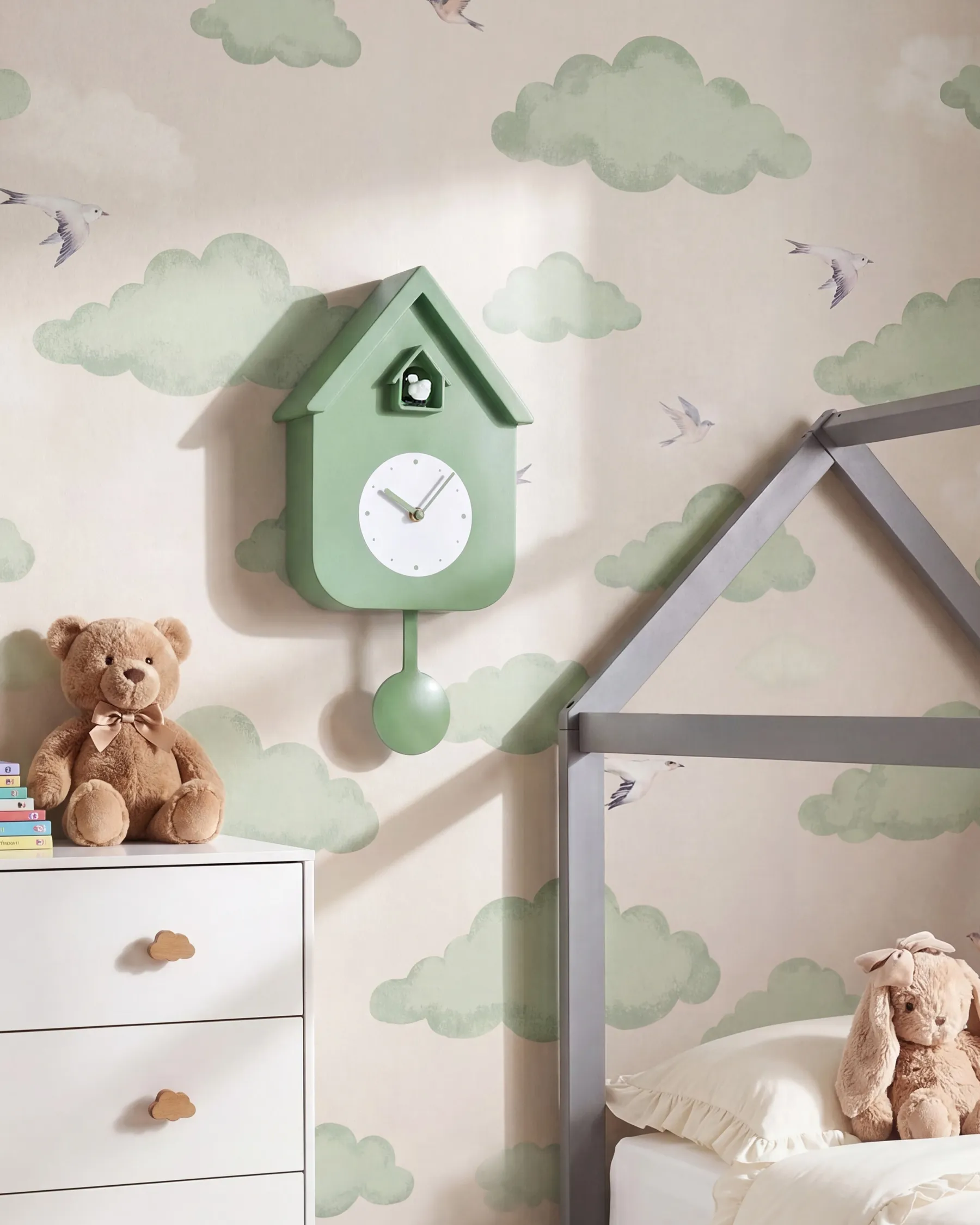 Pendulum clock BONNEVAL 24 cm with Cuckoo Green_1151075