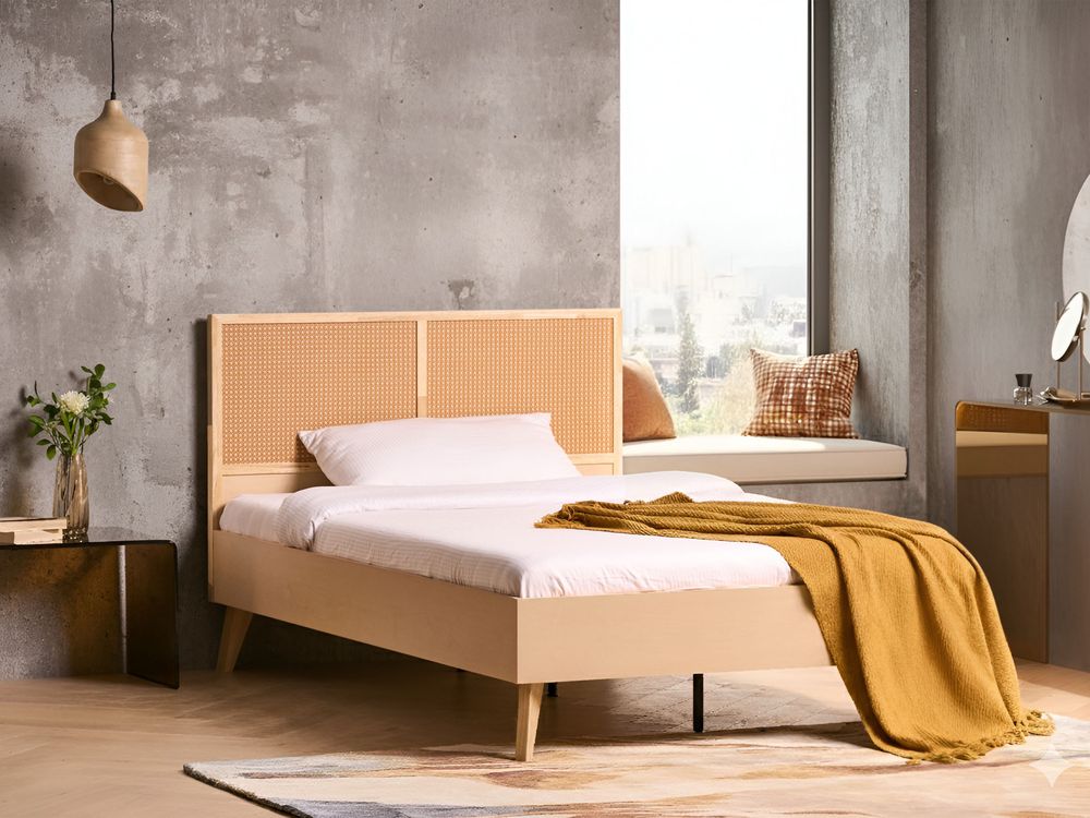 Bed MONPAZIER 120 x 200 cm Lichtbruin