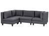 4 Seater Right Hand Modular Fabric Corner Sofa Dark Grey UNSTAD_924602