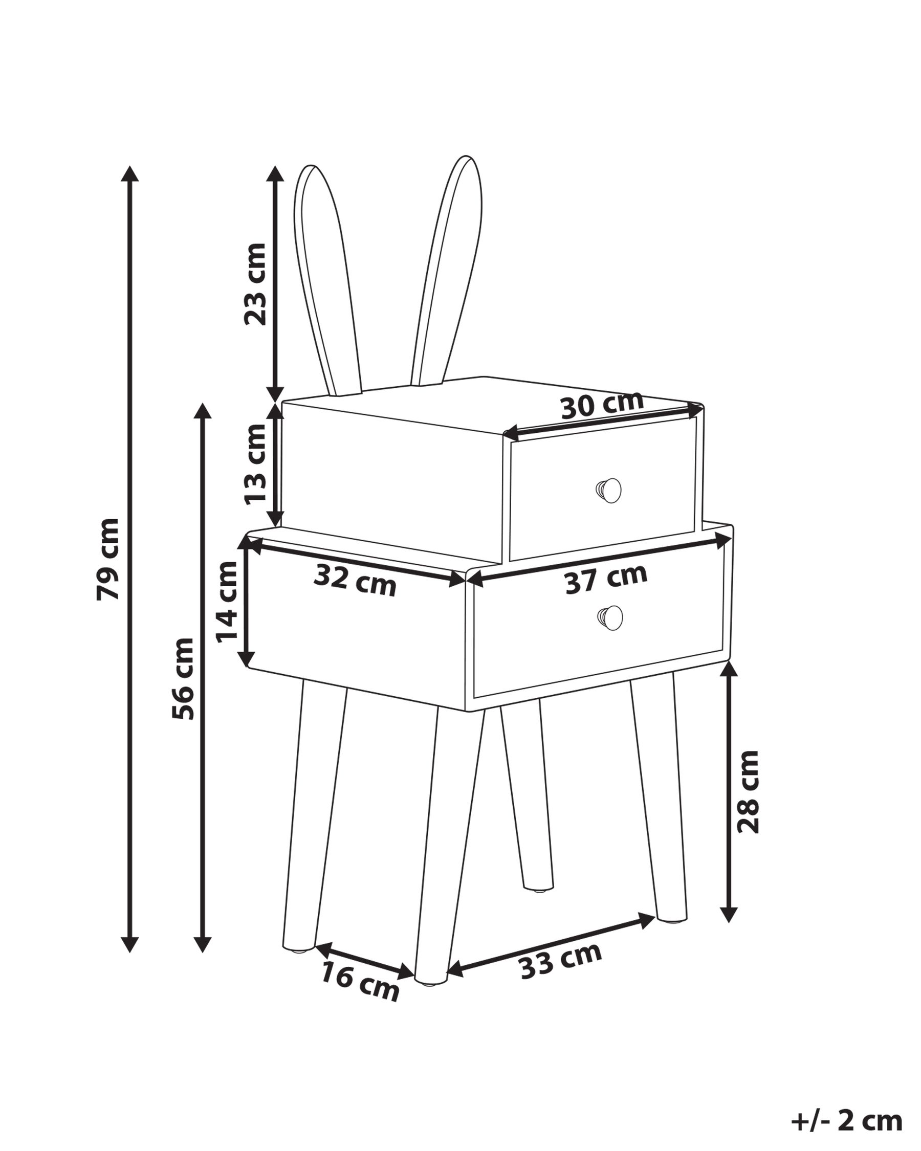 2 Drawer Bedside Table BANKS White_934785