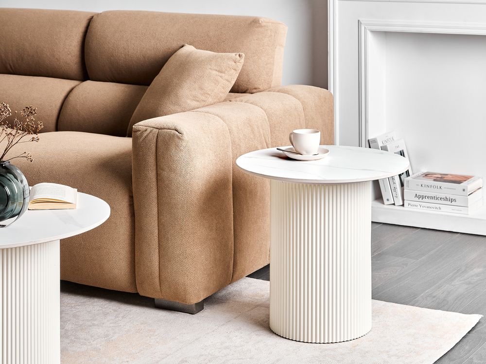 Beistelltisch LEONA Keramik Hellbeige